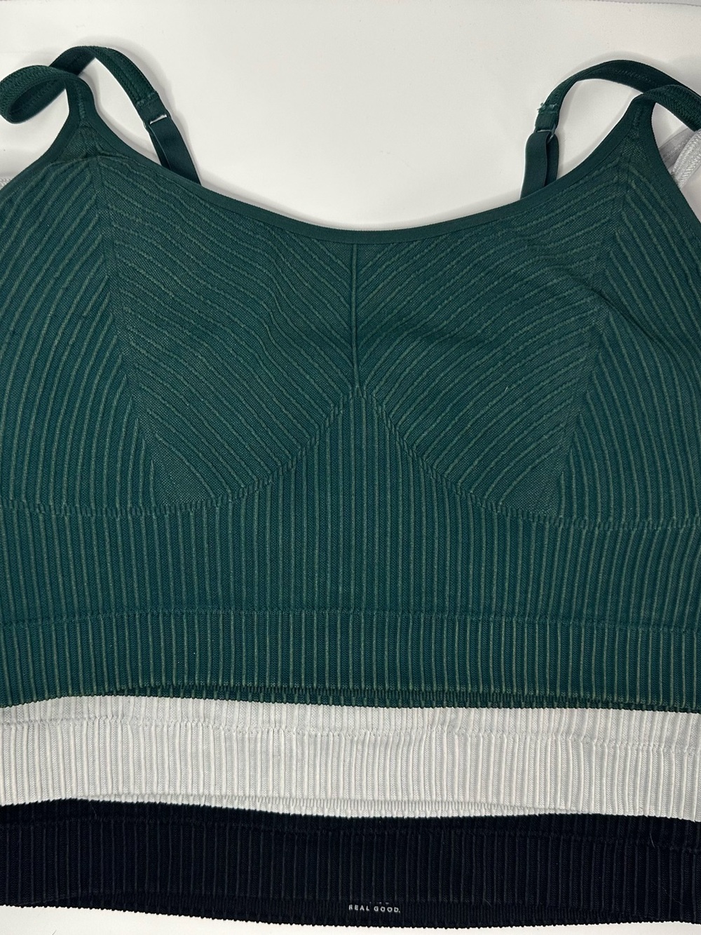 Aerie Ribbed Lounge Bralette Bundle – Size Large 🤍🖤💚